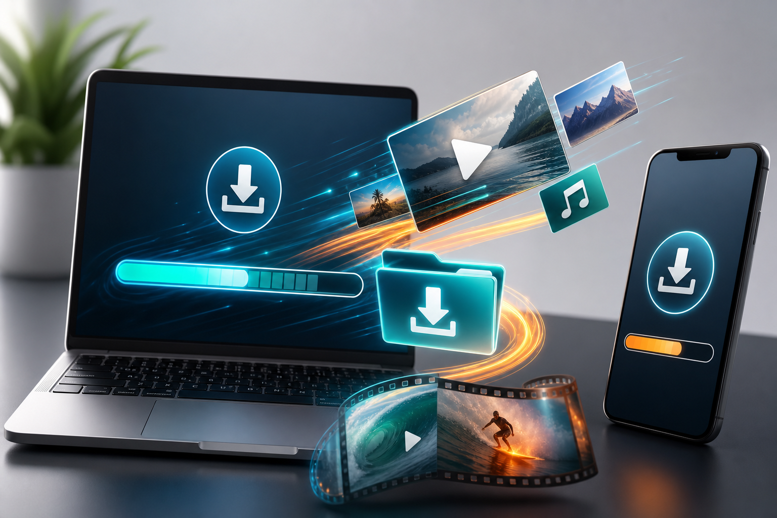 Fast download progress visual